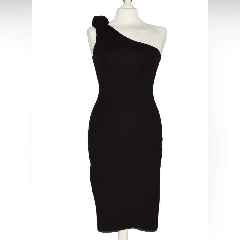Sonia Rykiel H&M one shoulder dress rosette on shoulder